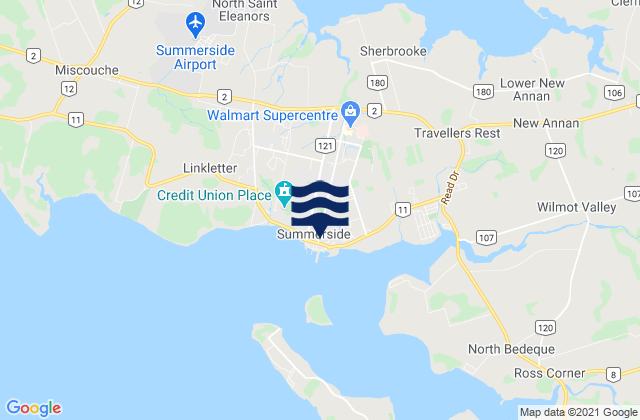 Summerside, Canada tide times map