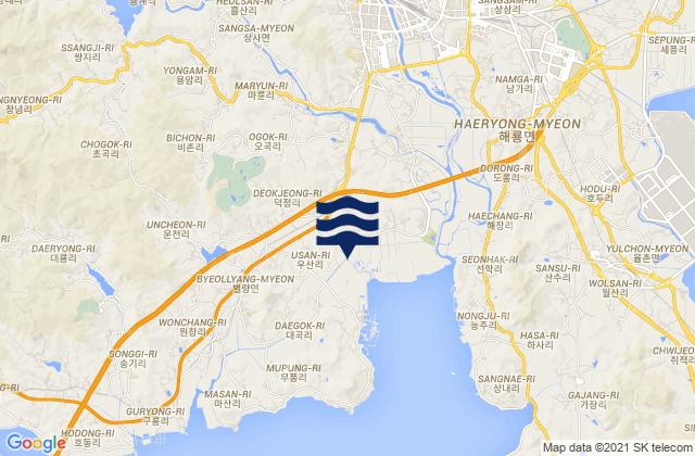 Suncheon-si, South Korea tide times map