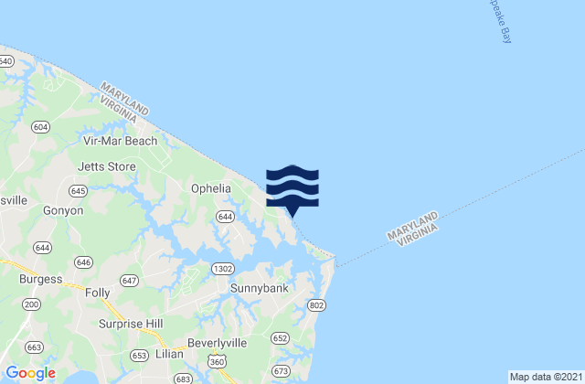 Sunnybank (Little Wicomico River), United States tide chart map