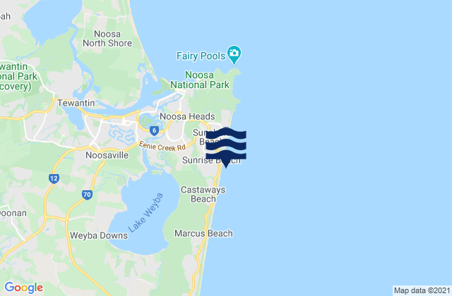 Sunrise Beach, Australia tide times map