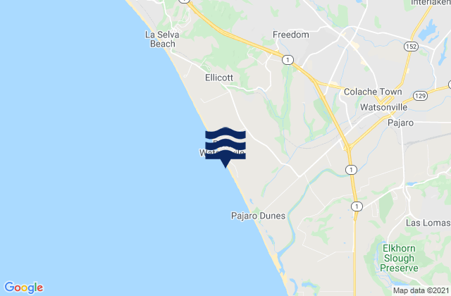 Sunset State Beach, United States tide chart map