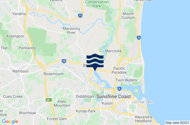 Sunshine Coast, Australia tide times map