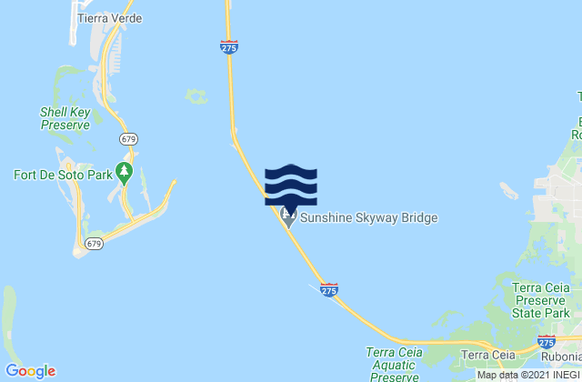 Sunshine Skyway Bridge FL Tide - Sunshine Skyway Bridge Pinellas County Florida United States Tide Chart Map 30021967 