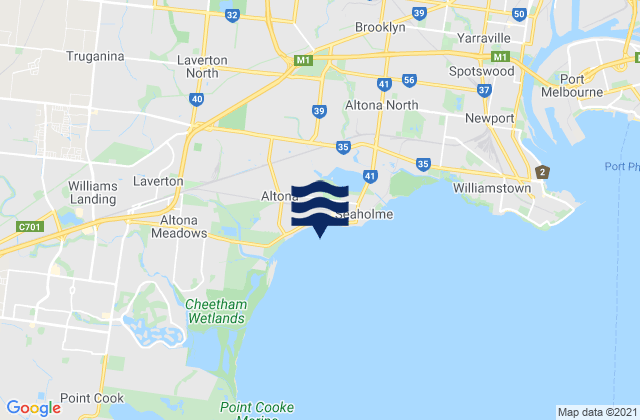 Sunshine West, Australia tide times map