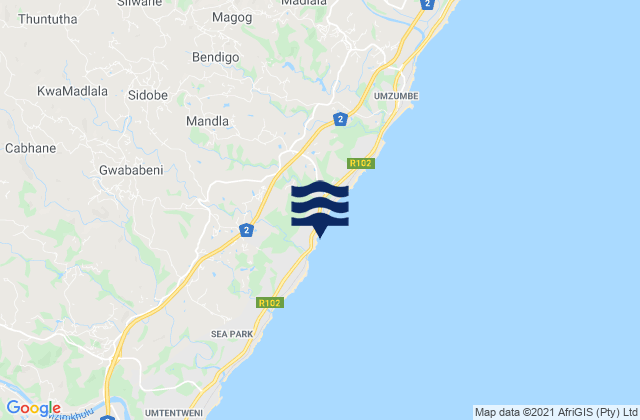 Sunwich Port, South Africa tide times map