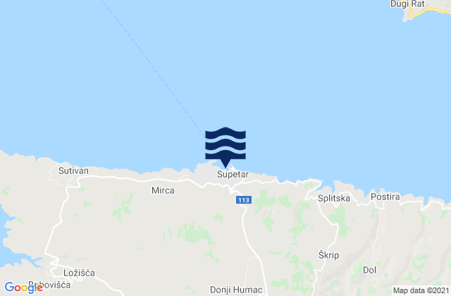 Supetar, Croatia tide times map