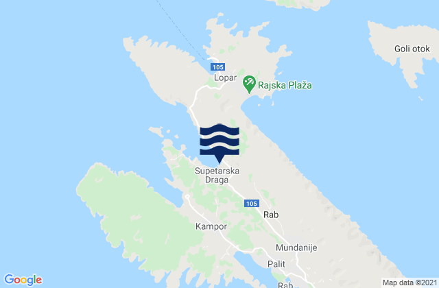 Supetarska Draga, Croatia tide times map