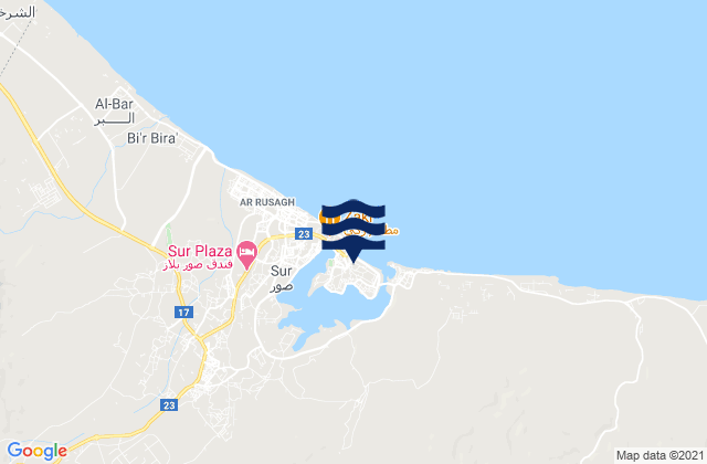 Sur, Oman tide times map