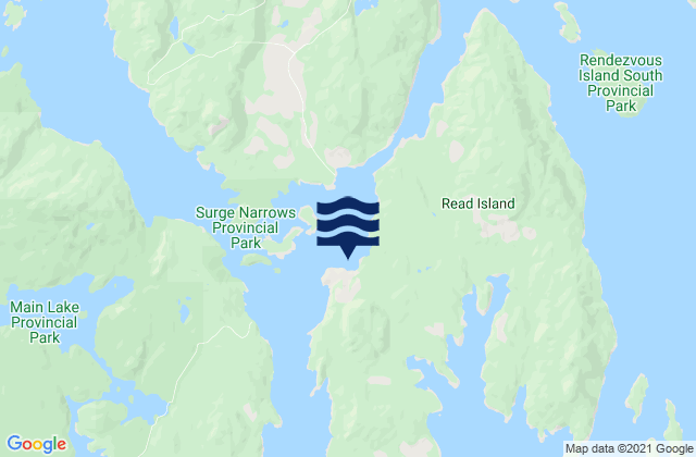 Surge Narrows, Canada tide times map