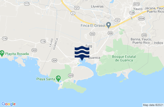 Susua Alta Barrio, Puerto Rico tide times map