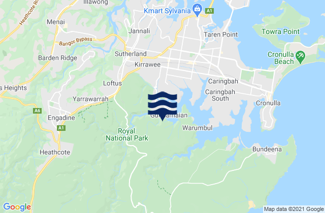Sutherland Shire, Australia tide times map