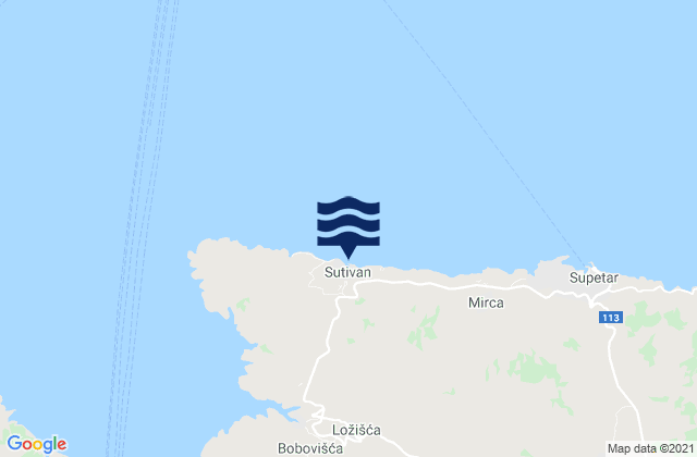 Sutivan, Croatia tide times map