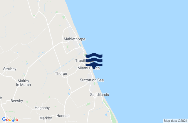 Sutton-on-Sea Beach, United Kingdom tide times map