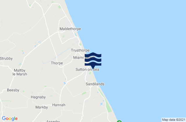 Sutton-on-Sea, United Kingdom tide times map
