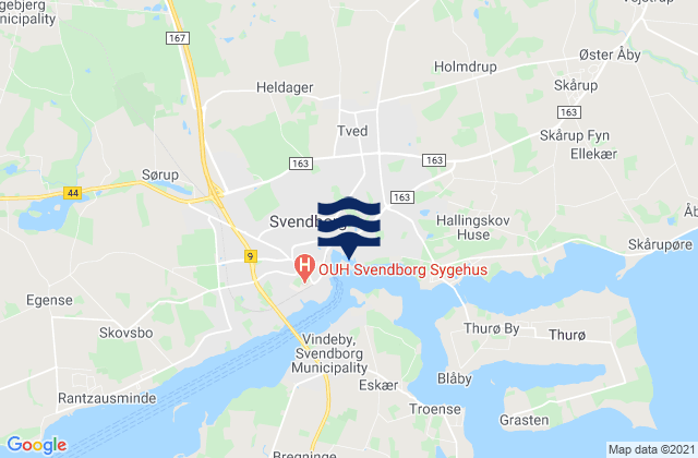 Svendborg Kommune, Denmark tide times map