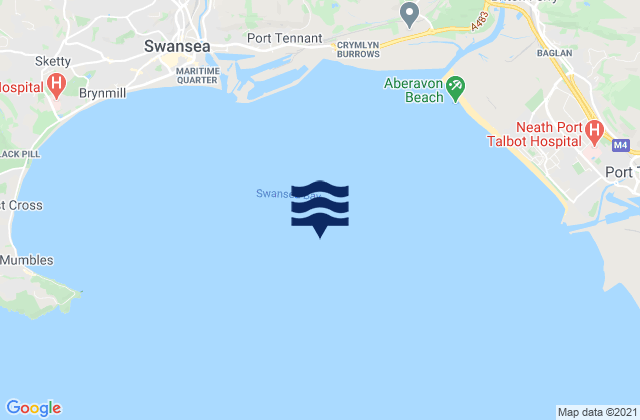 Swansea Bay, United Kingdom tide times map