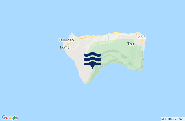 Ta'u County, American Samoa tide times map