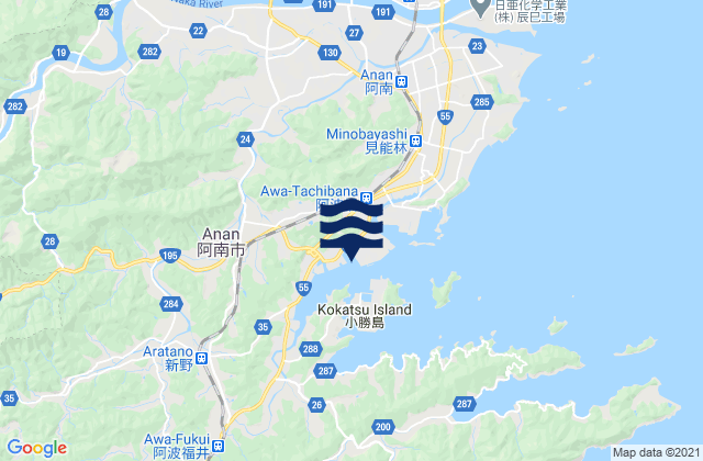 Tachibana, Japan tide times map