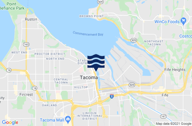 Tacoma, United States tide chart map