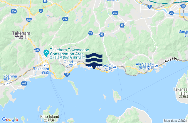 Tadanouminagahama, Japan tide times map