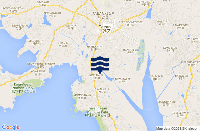Taean-gun, South Korea tide times map