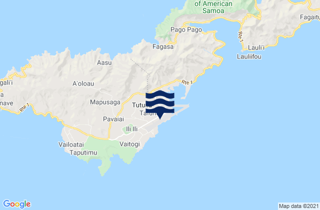 Tafuna, American Samoa tide times map