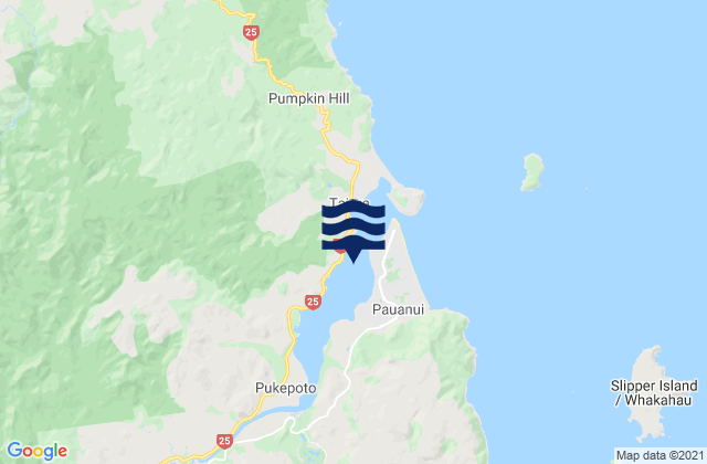 Tairua, New Zealand tide times map