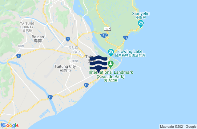 Taitung, Taiwan tide times map