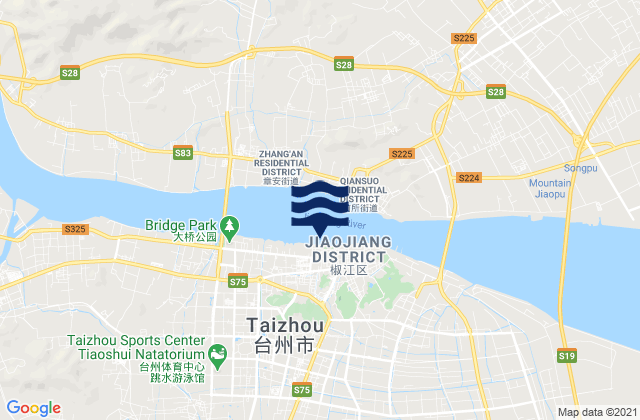 Taizhou, China tide times map