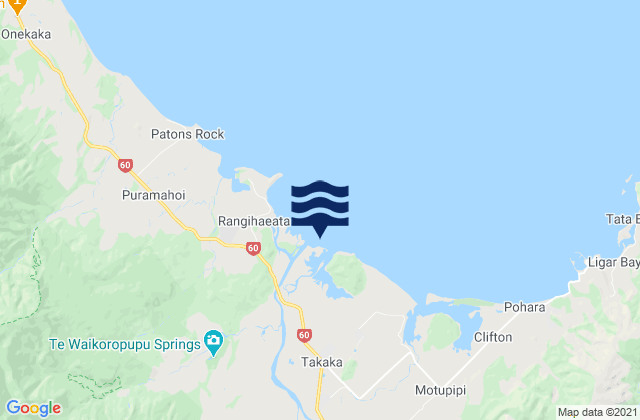 Takaka Golden Bay, New Zealand tide times map