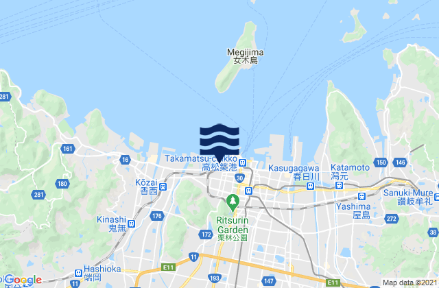 Takamatsu-shi, Japan tide times map