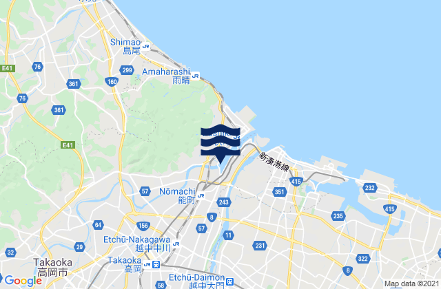 Takaoka Shi, Japan tide times map