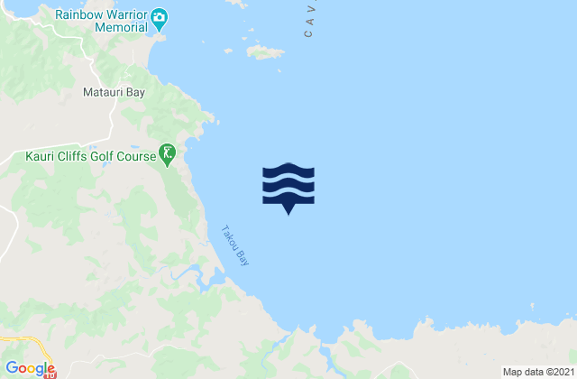 Takou Bay, New Zealand tide times map