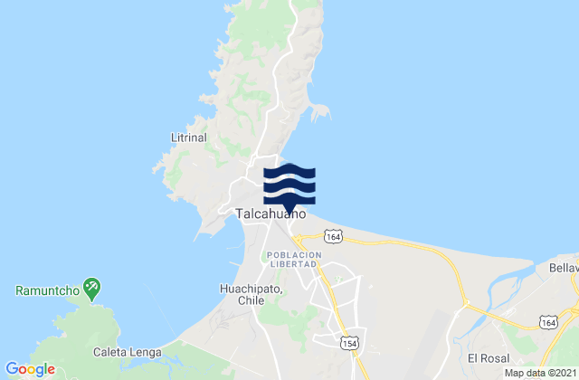 Talcahuano, Chile tide times map