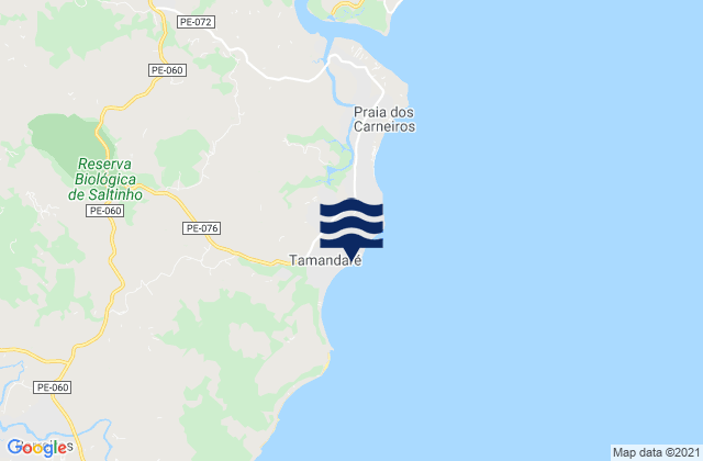 Tamandare, Brazil tide times map