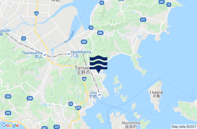 Tamano Shi, Japan tide times map