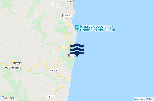 Tambaba, Brazil tide times map