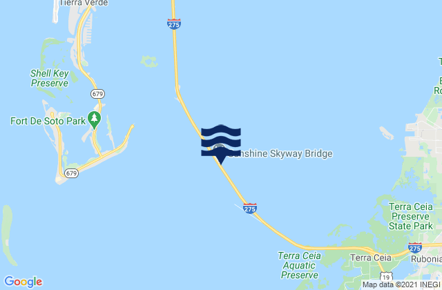 Tampa Bay (Sunshine Skyway Bridge), United States tide chart map