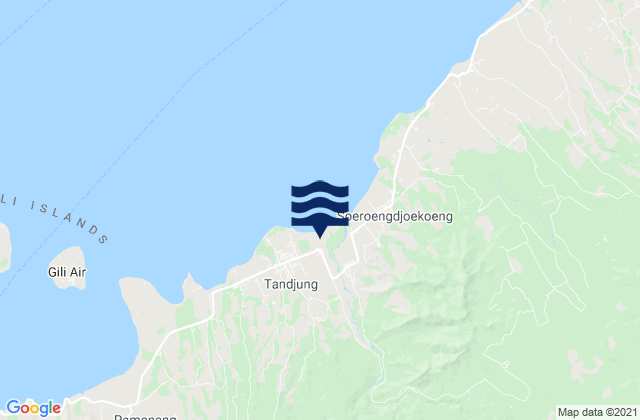 Tanahsong Daya, Indonesia tide times map
