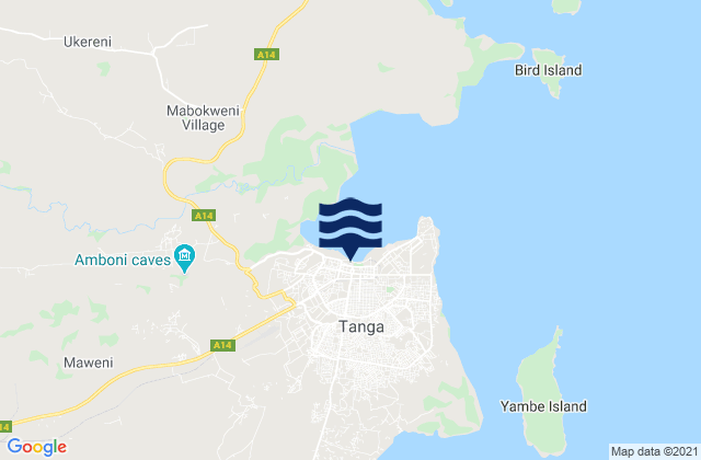 Tanga, Tanzania tide times map