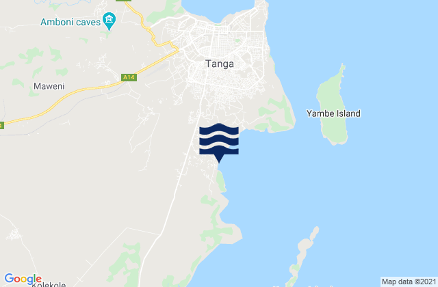 Tanga, Tanzania tide times map