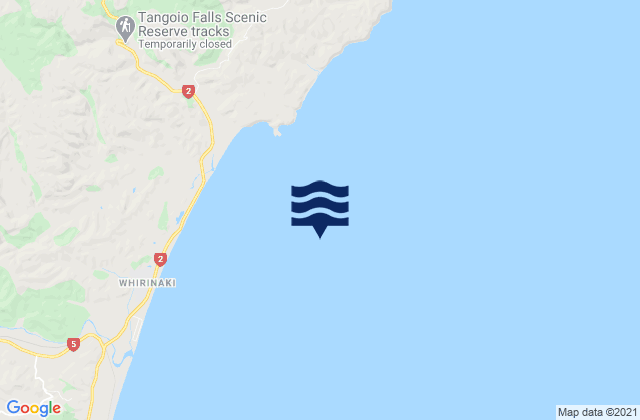 Tangoio Bluff, New Zealand tide times map