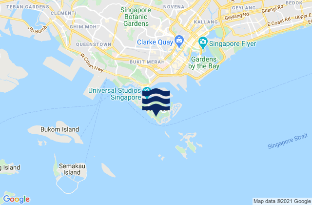 Tanjong Beach, Singapore tide times map