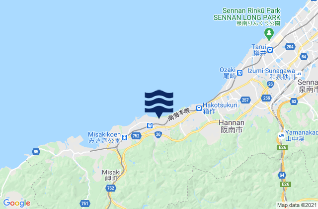 Tannowa, Japan tide times map