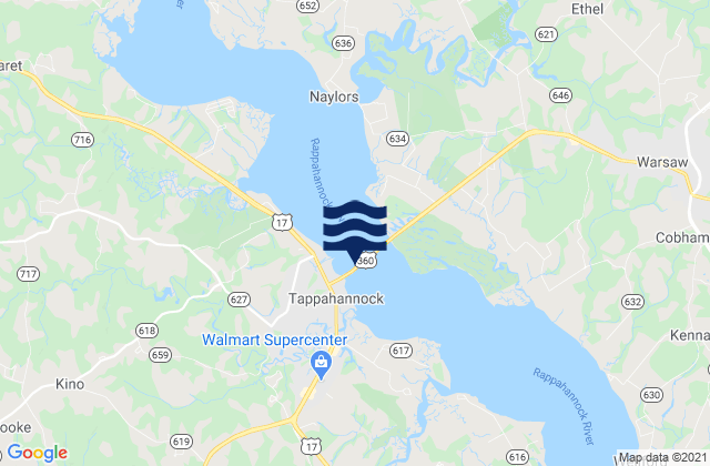 Tappahannock Bridge, United States tide chart map