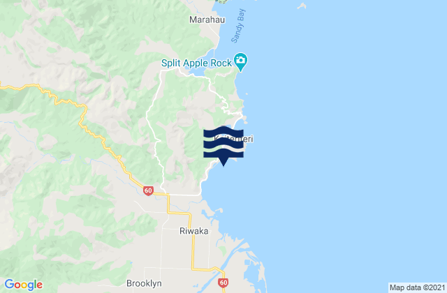 Tapu Bay, New Zealand tide times map