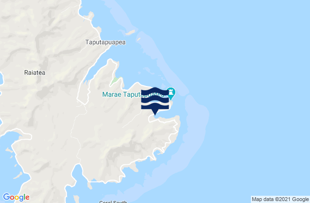 Taputapuatea, French Polynesia tide times map