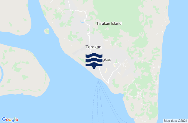 Tarakan, Indonesia tide times map