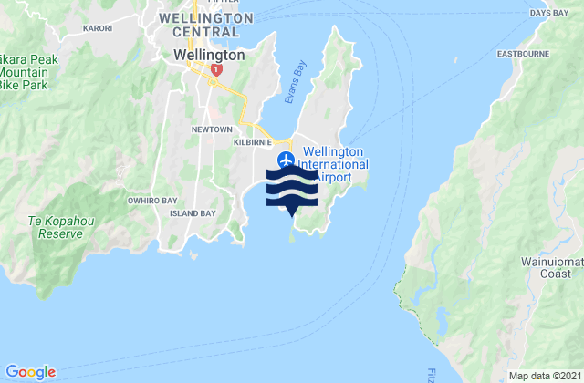 Tarakena Bay, New Zealand tide times map
