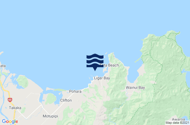 Tarakohe, New Zealand tide times map